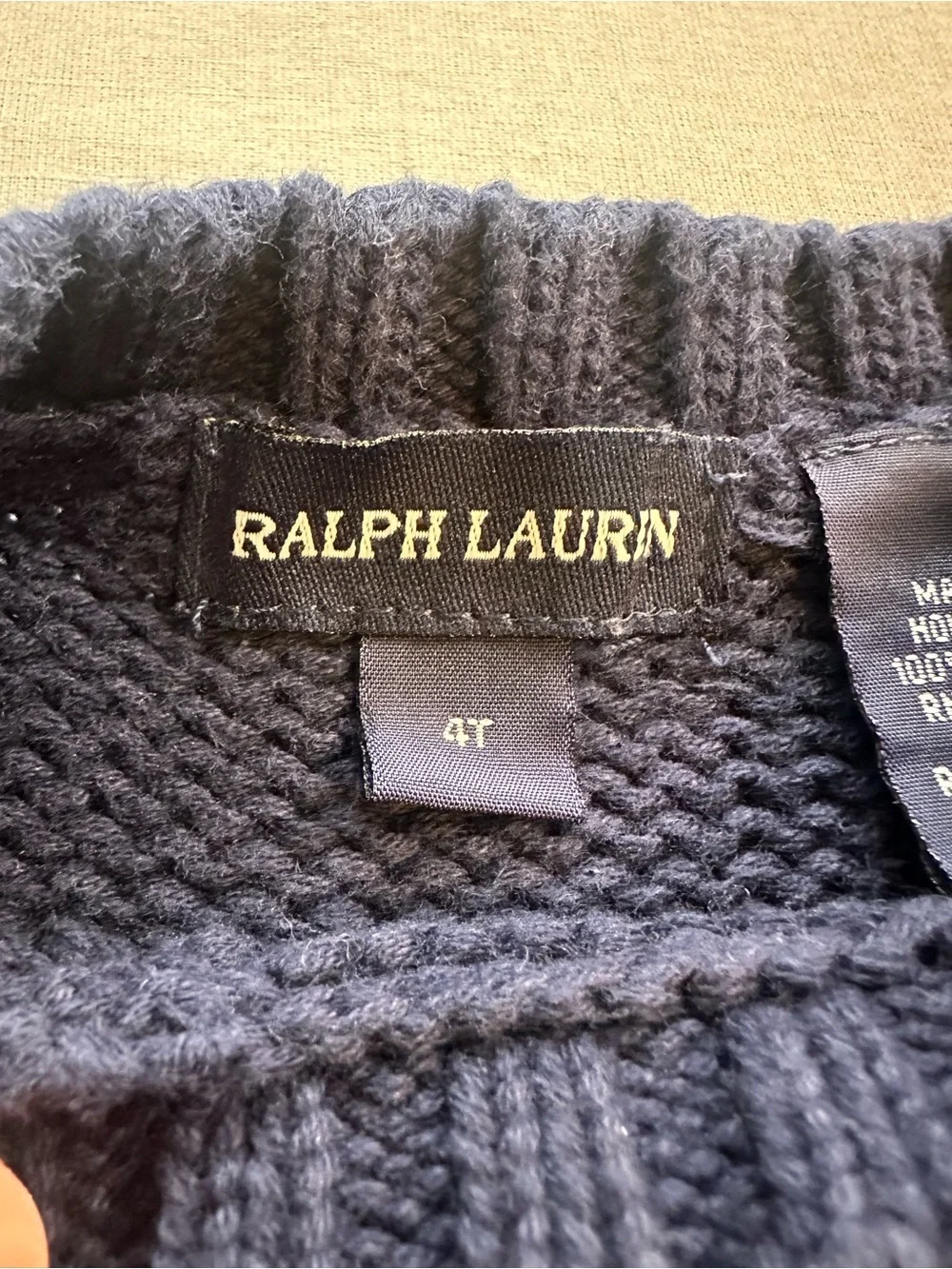 Ralph Lauren USA Flag Navy Knit Sweater 100% Cotton - Picture 4 of 10